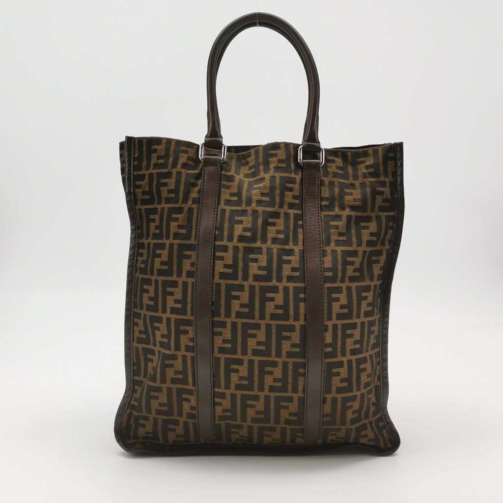 Fendi Zucca Canvas Vertical Shopping Tote
