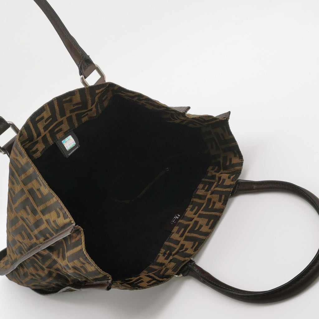 Fendi Zucca Canvas Vertical Shopping Tote