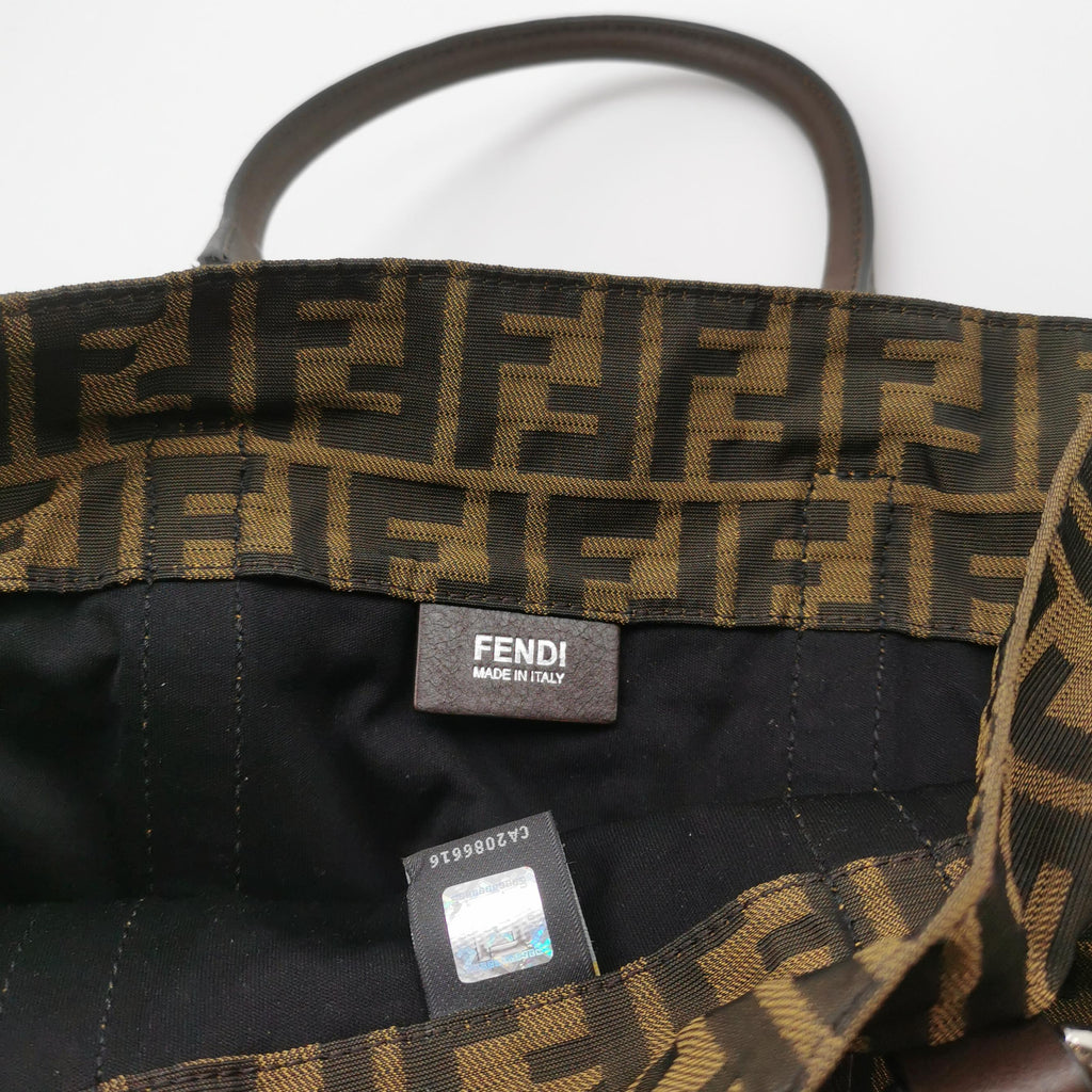 Fendi Zucca Canvas Vertical Shopping Tote