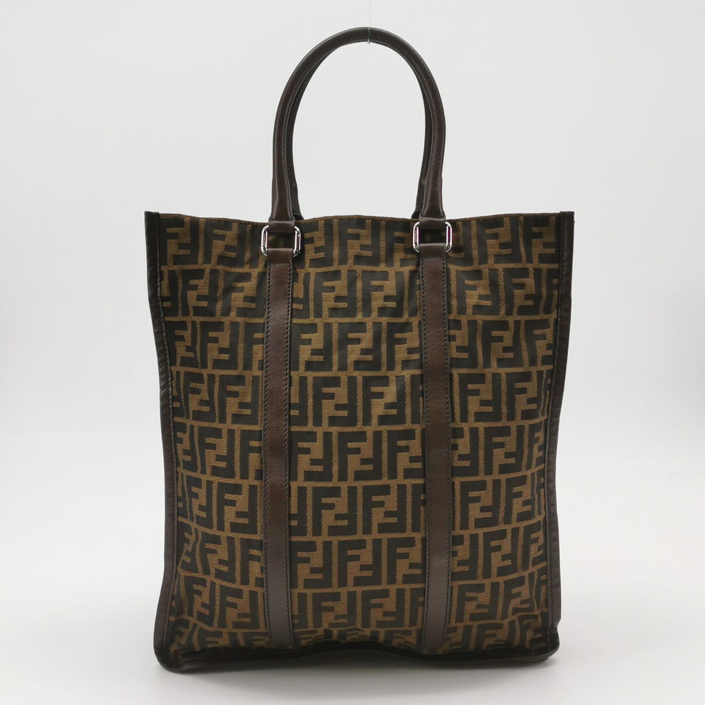 Fendi Zucca Canvas Vertical Shopping Tote