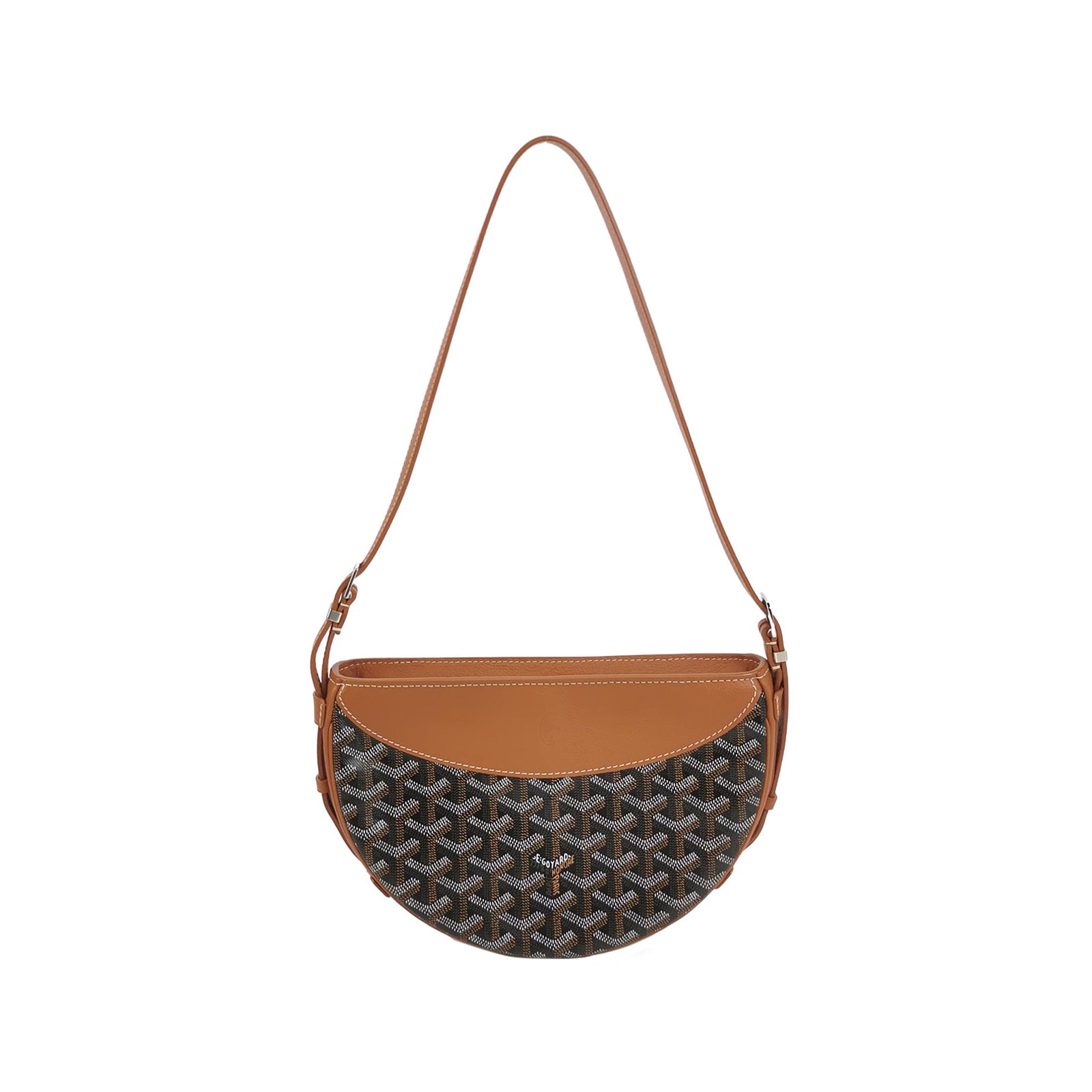 Goyard Hirondelle Coated Canvas Shoulder Bag Tan Noir