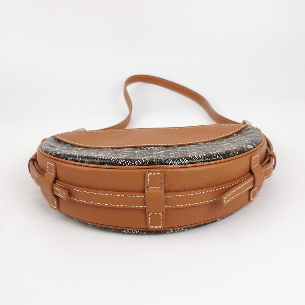 Goyard Hirondelle Coated Canvas Shoulder Bag Tan Noir