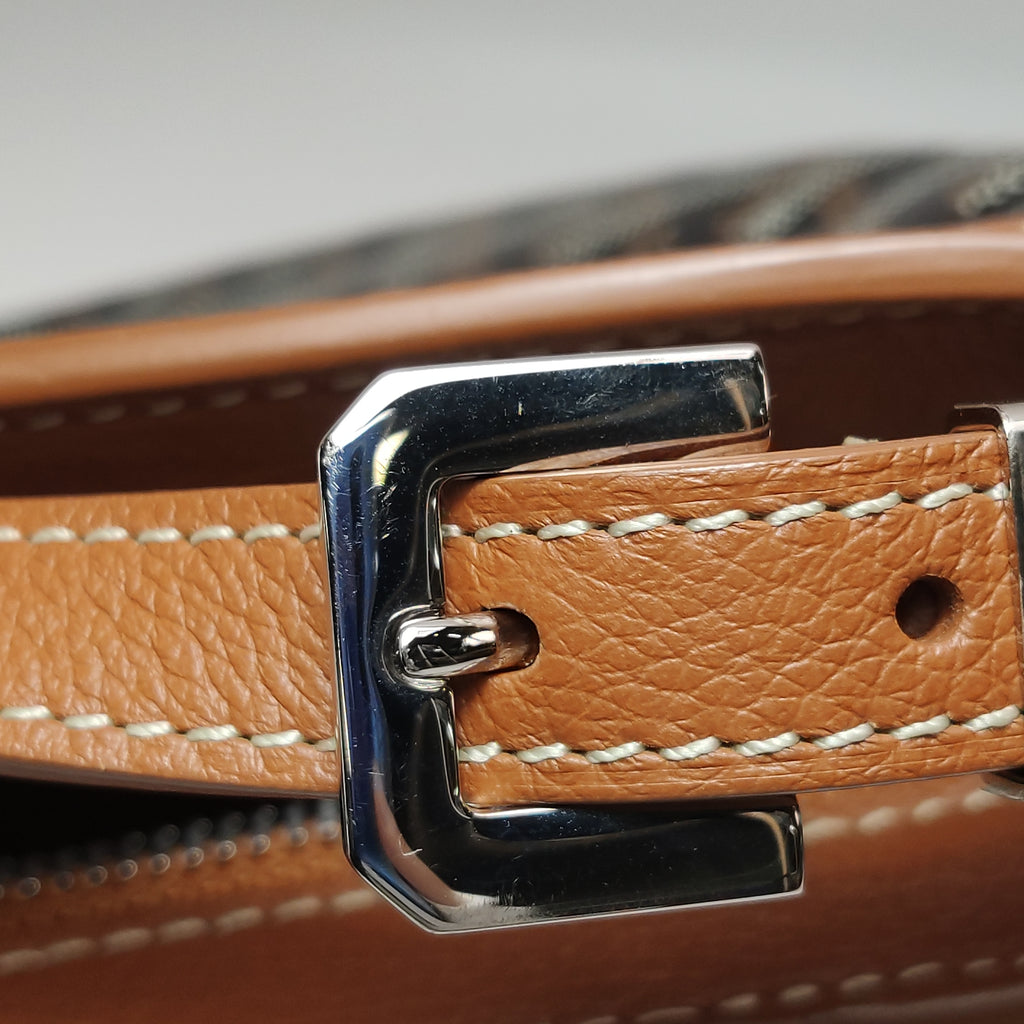 Goyard Hirondelle Coated Canvas Shoulder Bag Tan Noir
