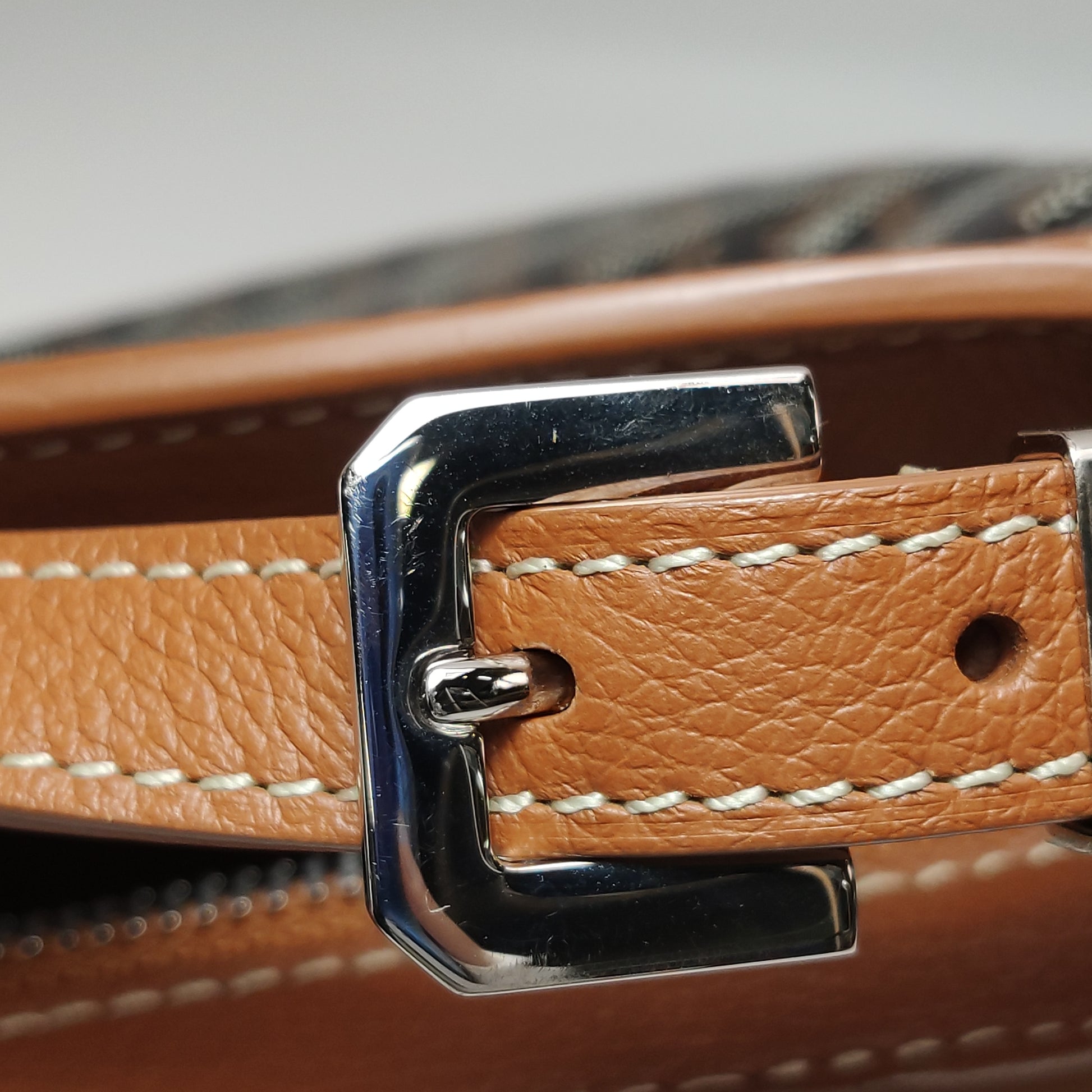 Goyard Hirondelle Coated Canvas Shoulder Bag Tan Noir