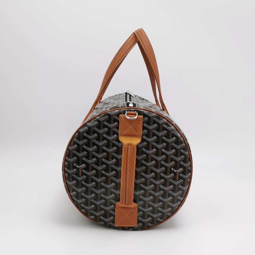 Goyard Barrel 40 Sports Bag Noir Tan