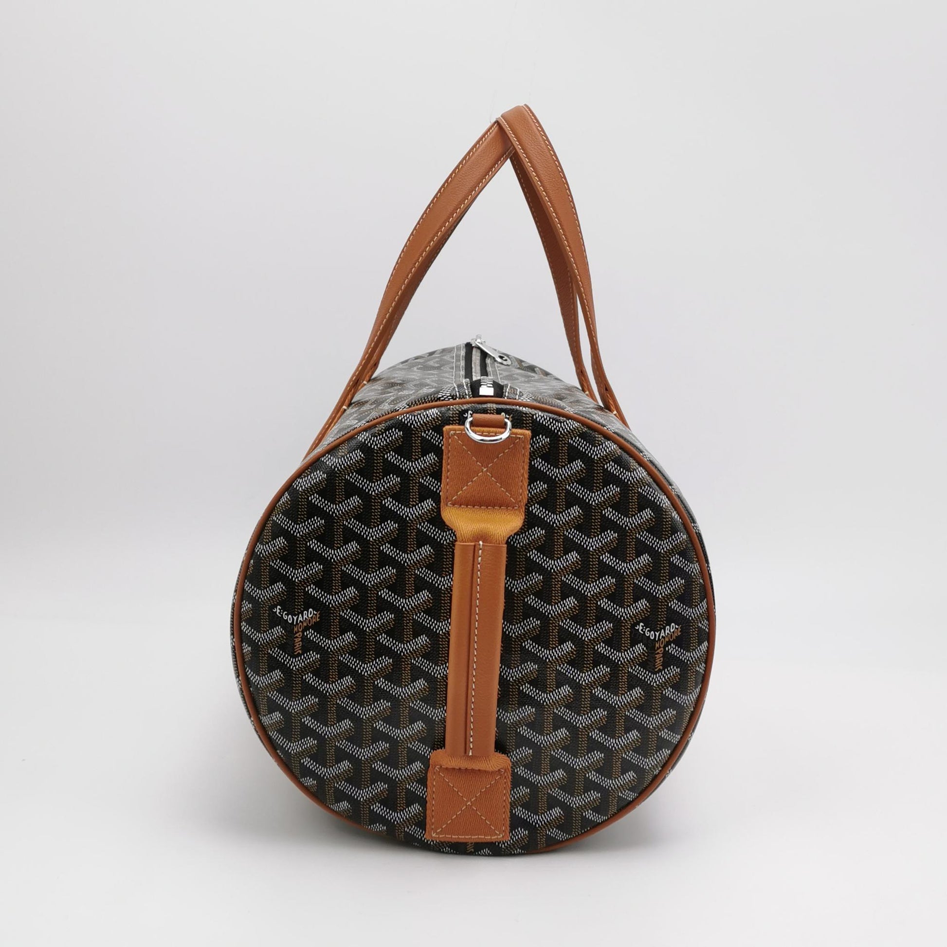 Goyard Barrel 40 Sports Bag Noir Tan