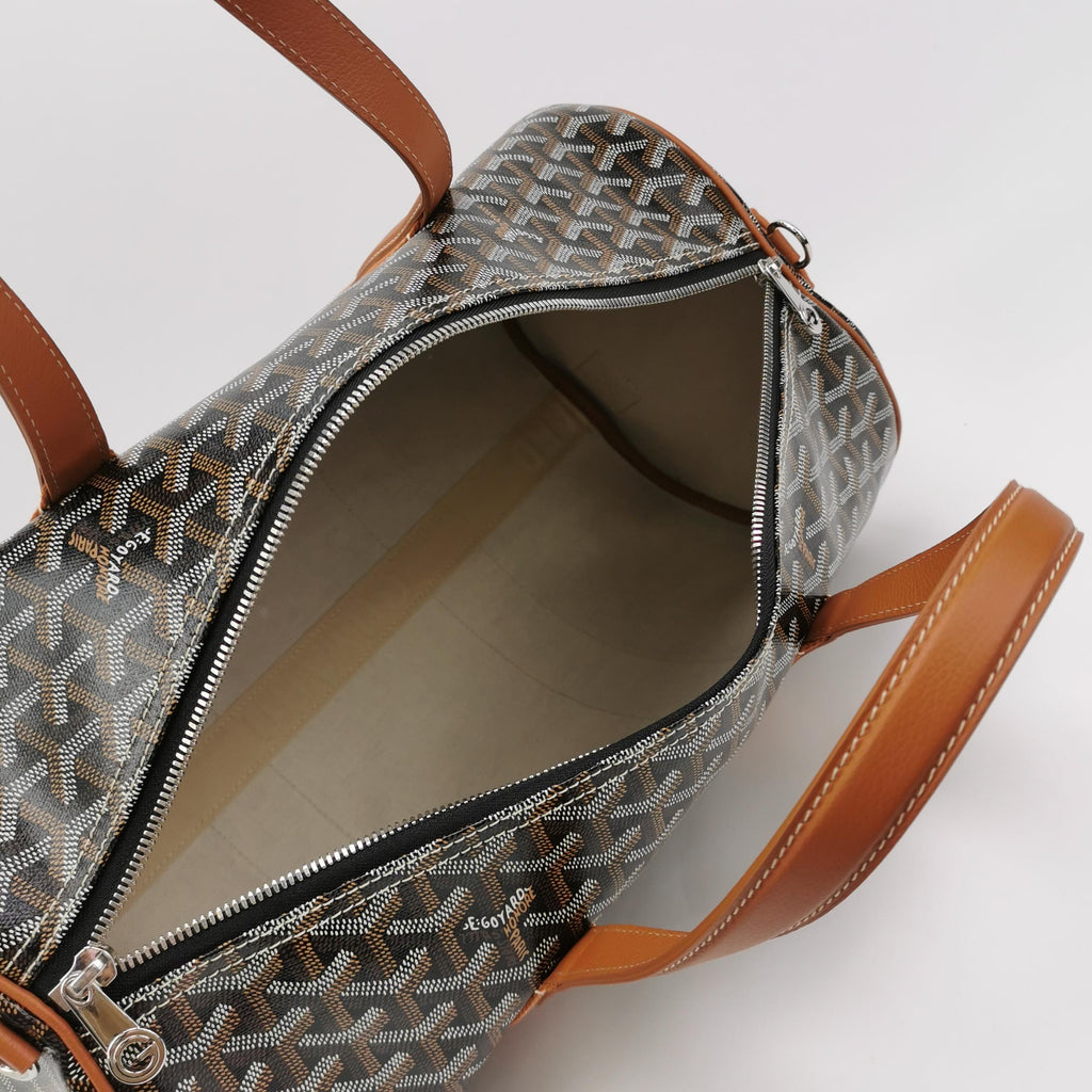 Goyard Barrel 40 Sports Bag Noir Tan