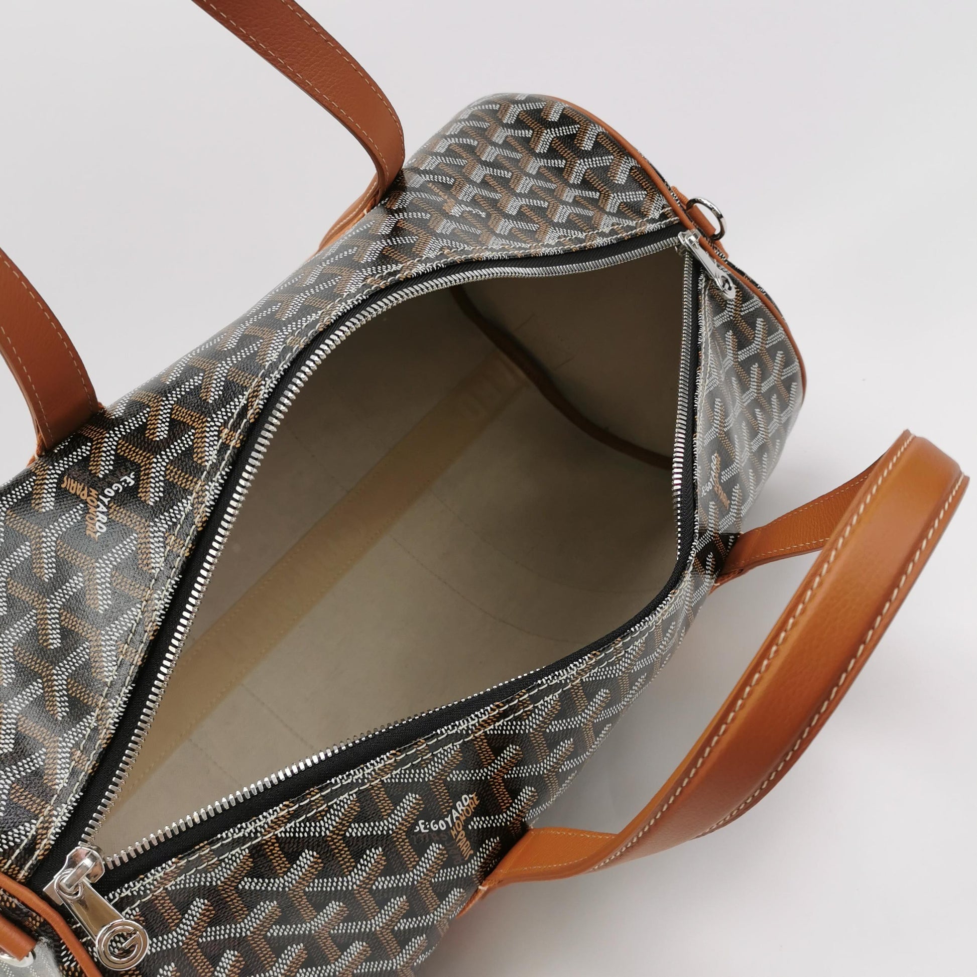 Goyard Barrel 40 Sports Bag Noir Tan