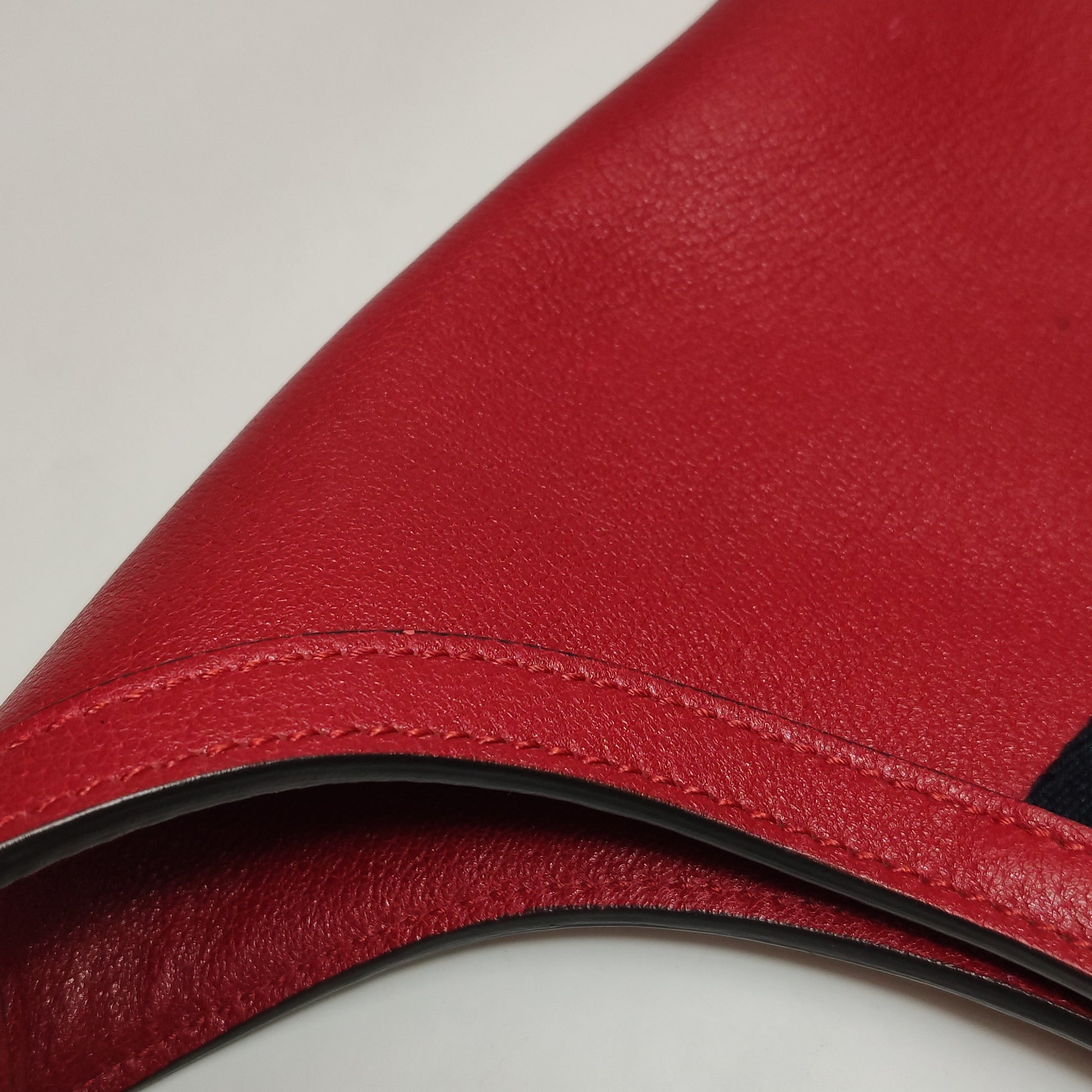 Gucci Web Medium Jackie Hobo Red Soft Grained Calfskin