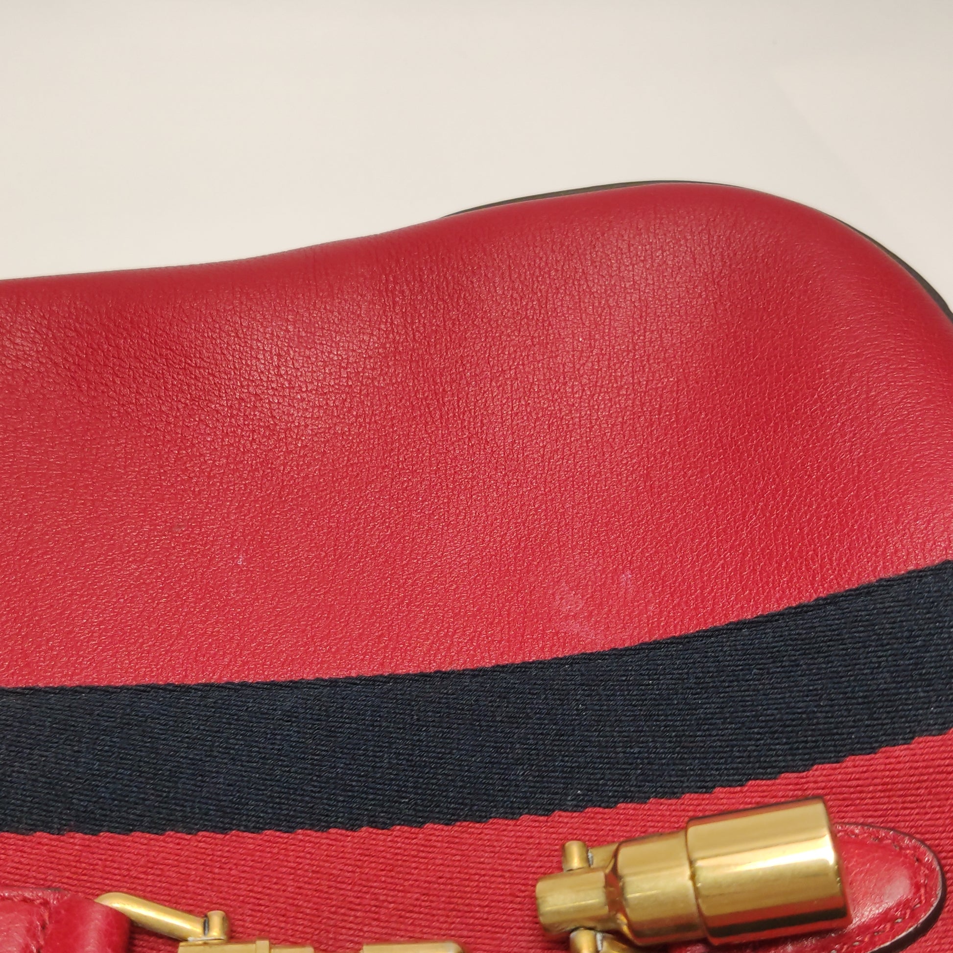 Gucci Web Medium Jackie Hobo Red Soft Grained Calfskin