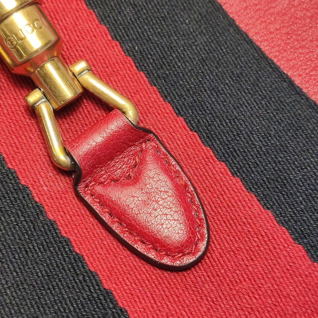Gucci Web Medium Jackie Hobo Red Soft Grained Calfskin