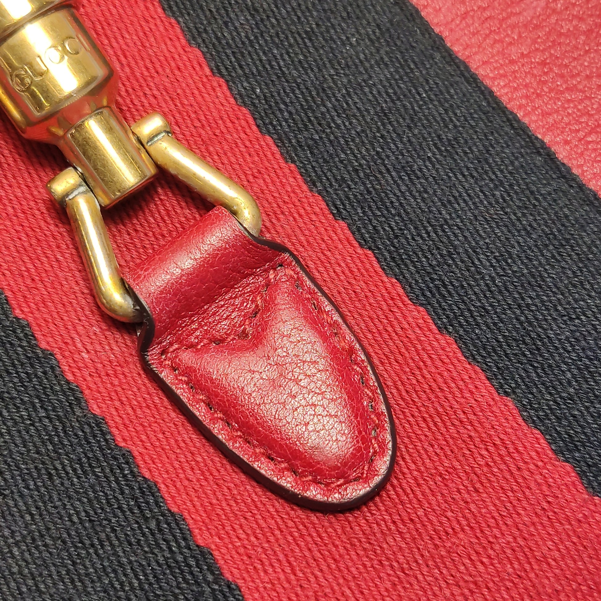 Gucci Web Medium Jackie Hobo Red Soft Grained Calfskin
