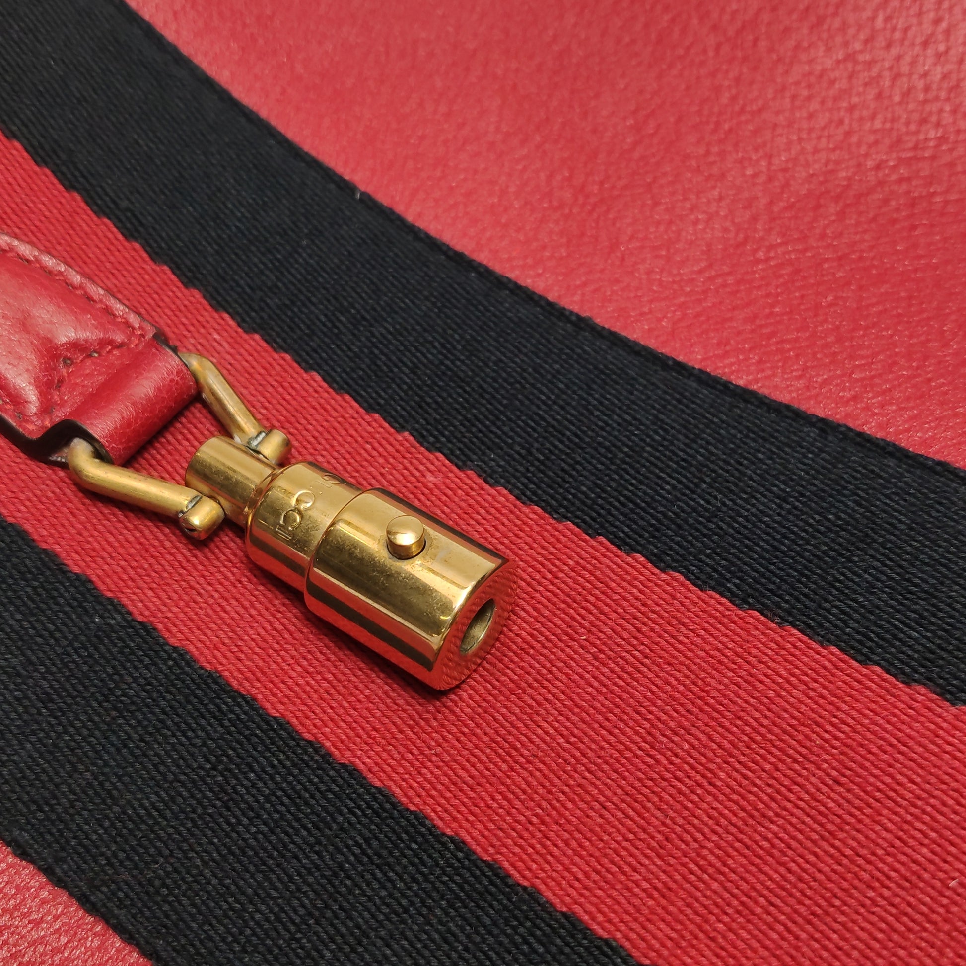 Gucci Web Medium Jackie Hobo Red Soft Grained Calfskin