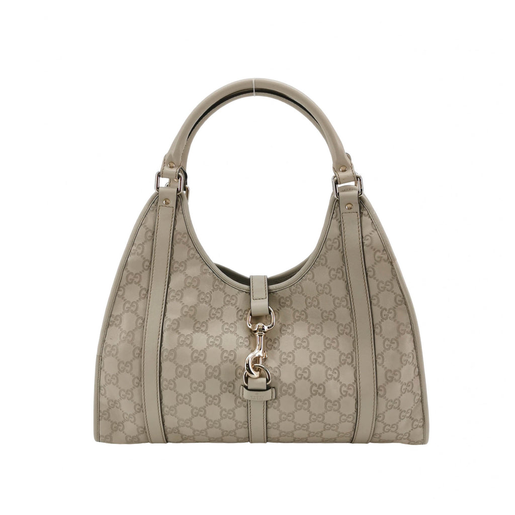 Gucci Jackie Bardot Guccissima Shoulder Bag White