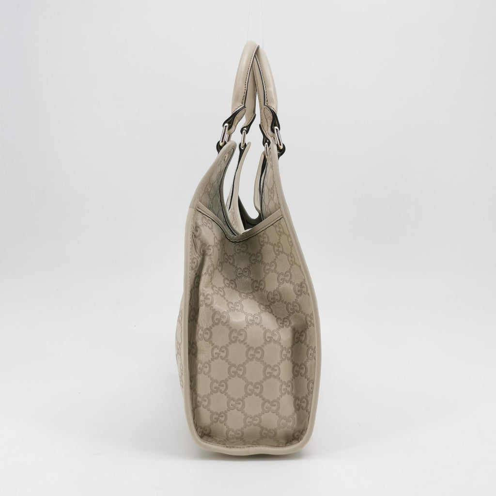 Gucci Jackie Bardot Guccissima Shoulder Bag White