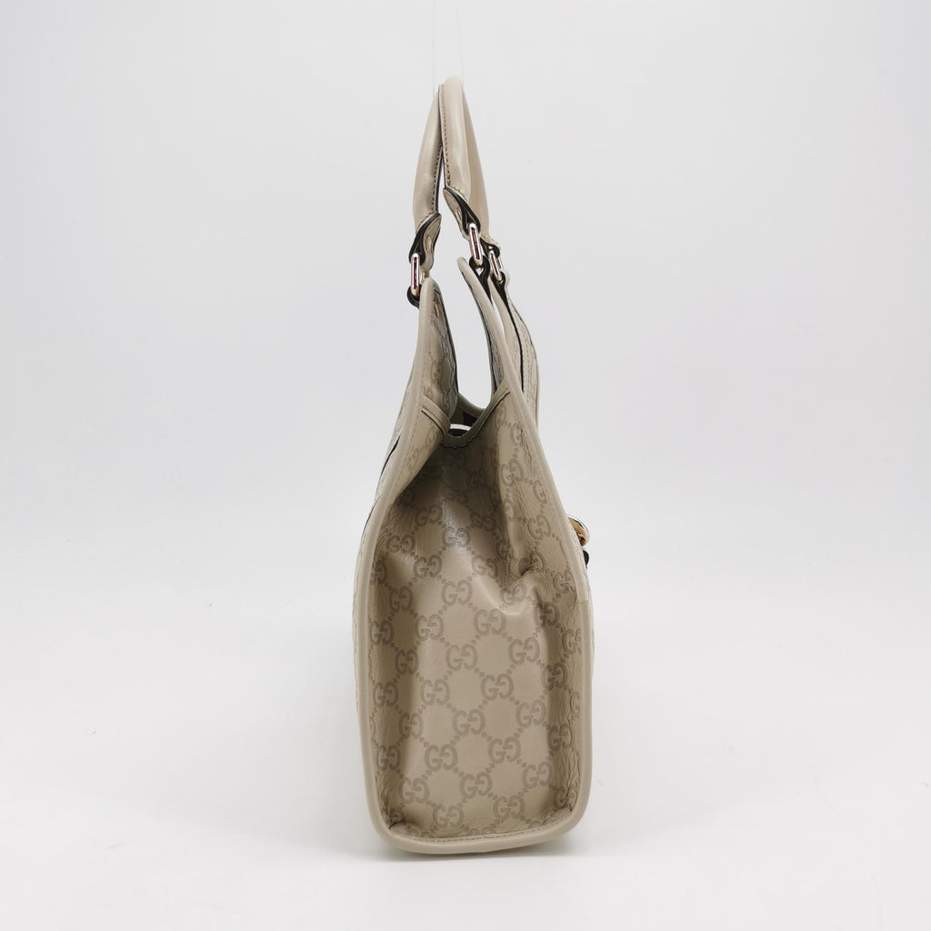 Gucci Jackie Bardot Guccissima Shoulder Bag White