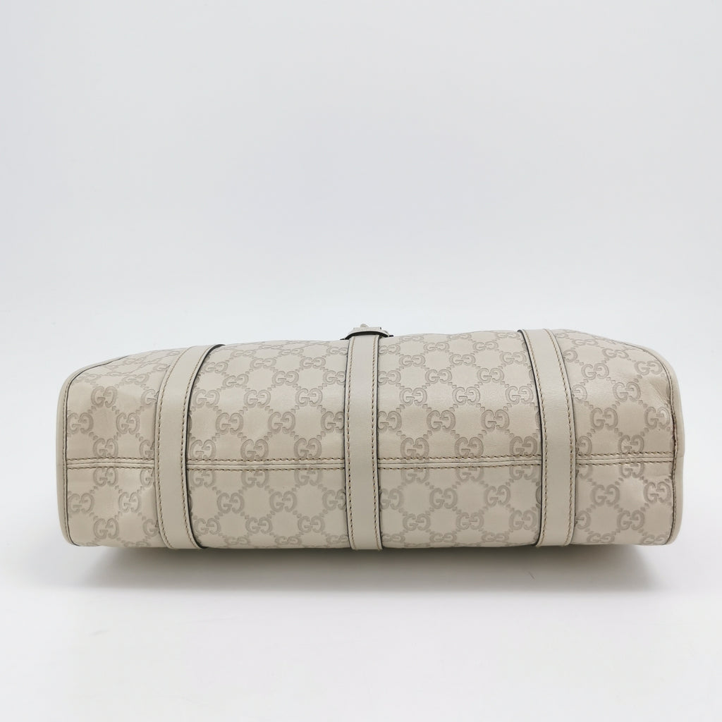 Gucci Jackie Bardot Guccissima Shoulder Bag White