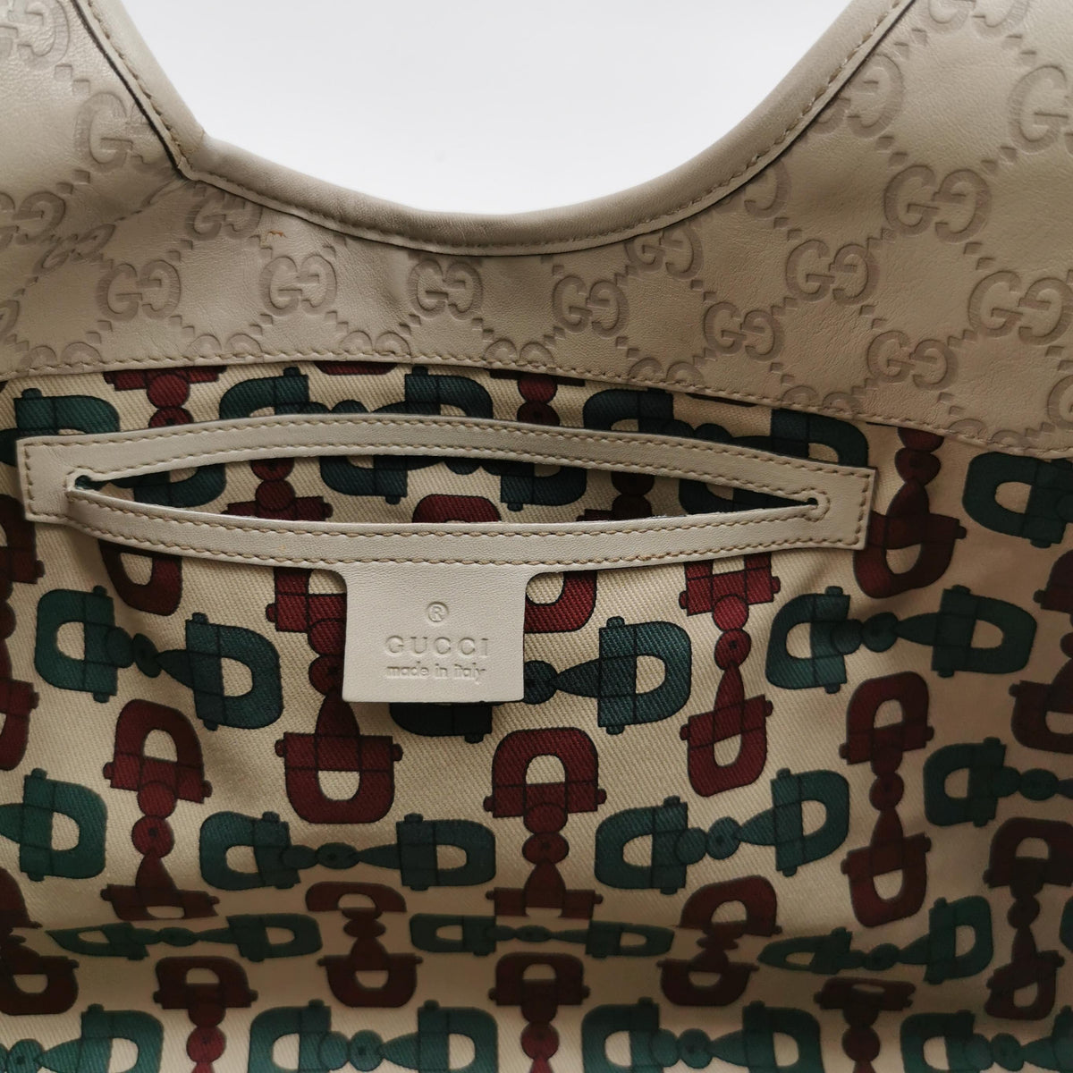 Gucci Jackie Bardot Guccissima Shoulder Bag White