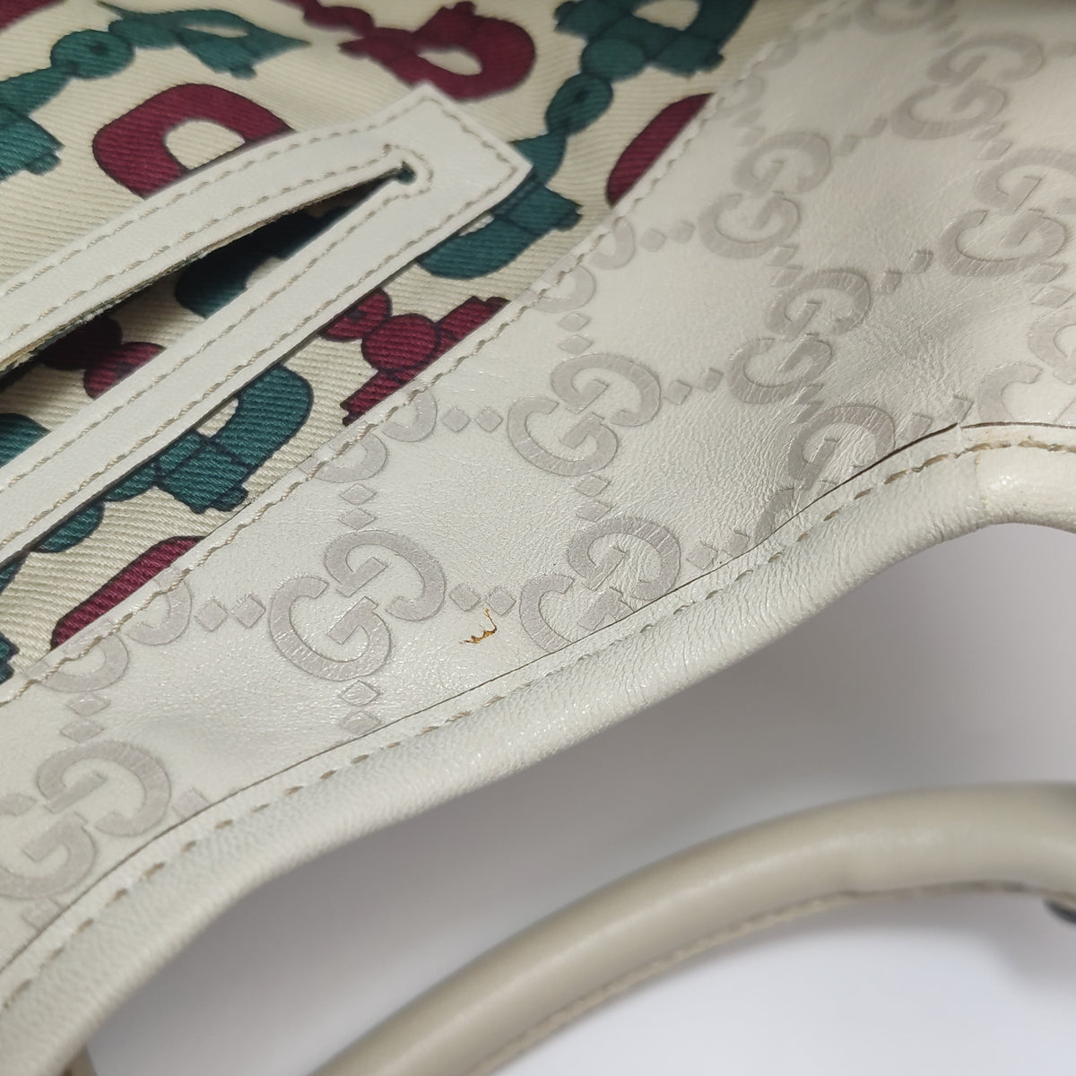 Gucci Jackie Bardot Guccissima Shoulder Bag White