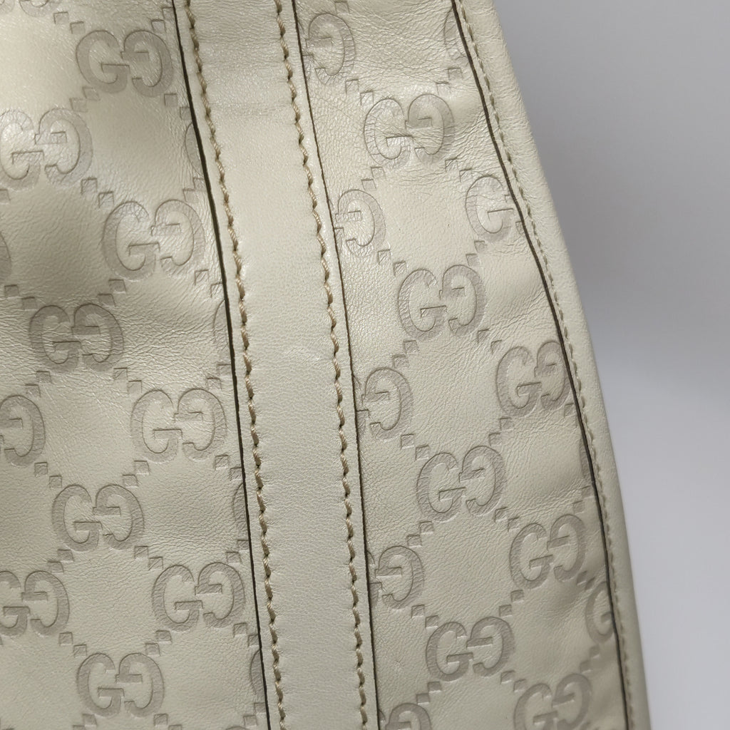 Gucci Jackie Bardot Guccissima Shoulder Bag White