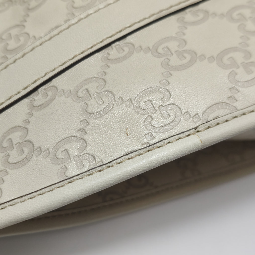 Gucci Jackie Bardot Guccissima Shoulder Bag White
