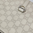 Gucci Jackie Bardot Guccissima Shoulder Bag White