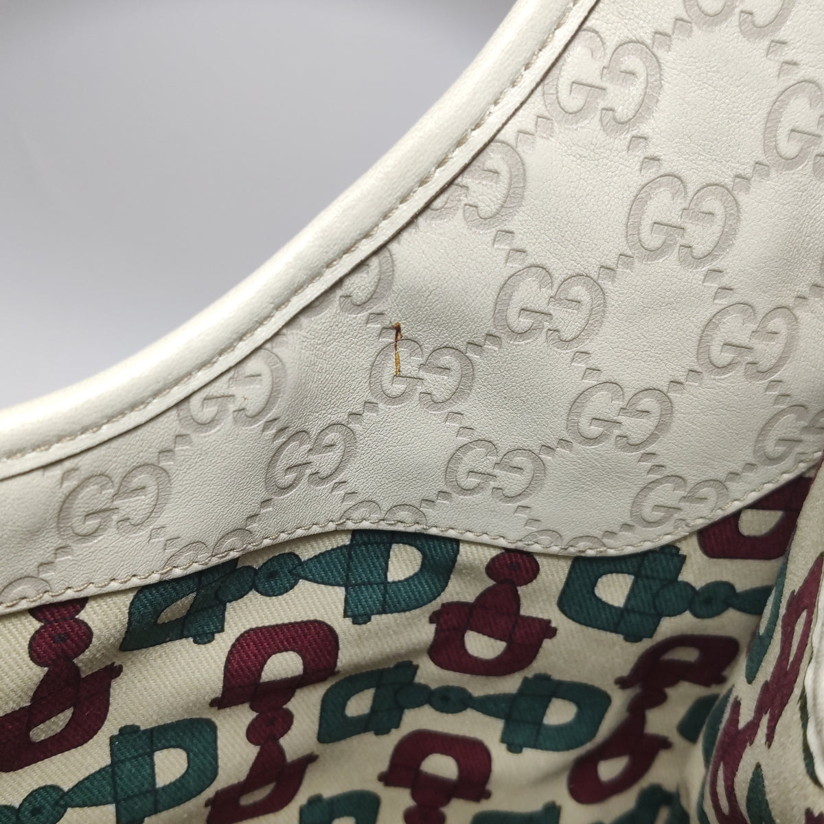Gucci Jackie Bardot Guccissima Shoulder Bag White