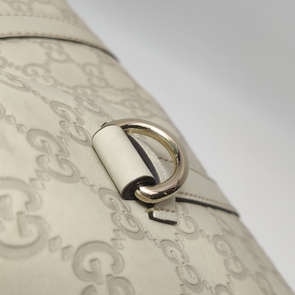 Gucci Jackie Bardot Guccissima Shoulder Bag White