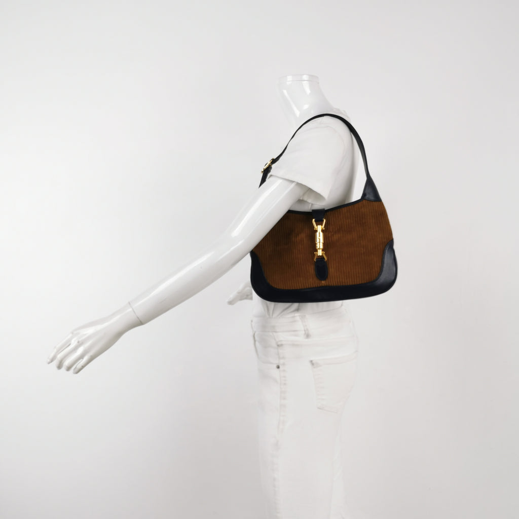 Gucci Jackie 1961 Small Corduroy Color Block Shoulder Bag