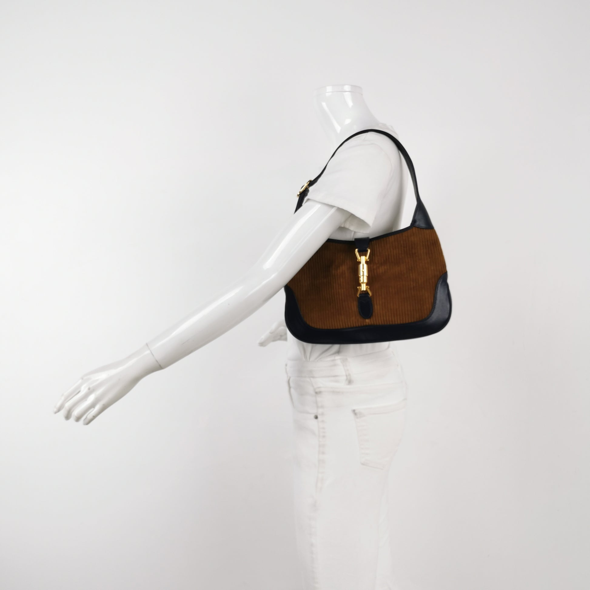 Gucci Jackie 1961 Small Corduroy Color Block Shoulder Bag
