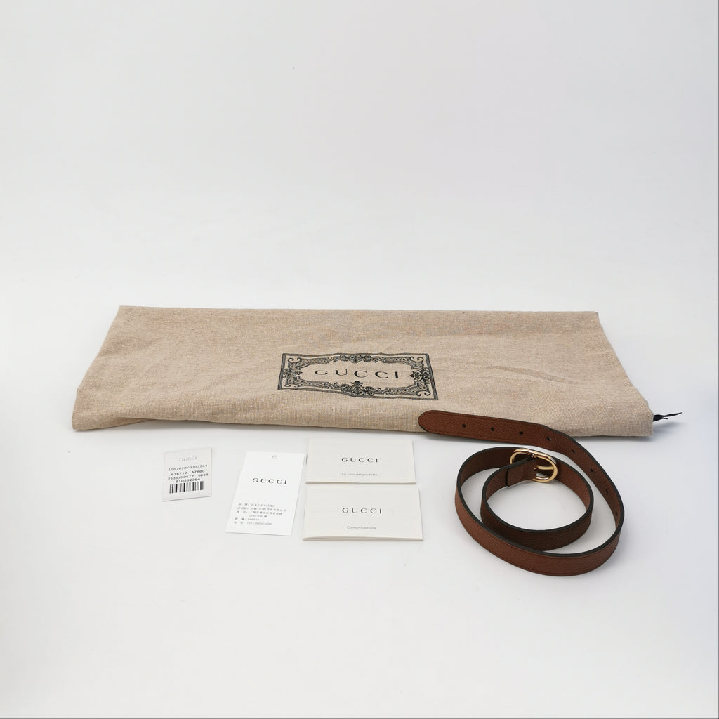 Gucci Jackie Medium Grained Calfskin Brown