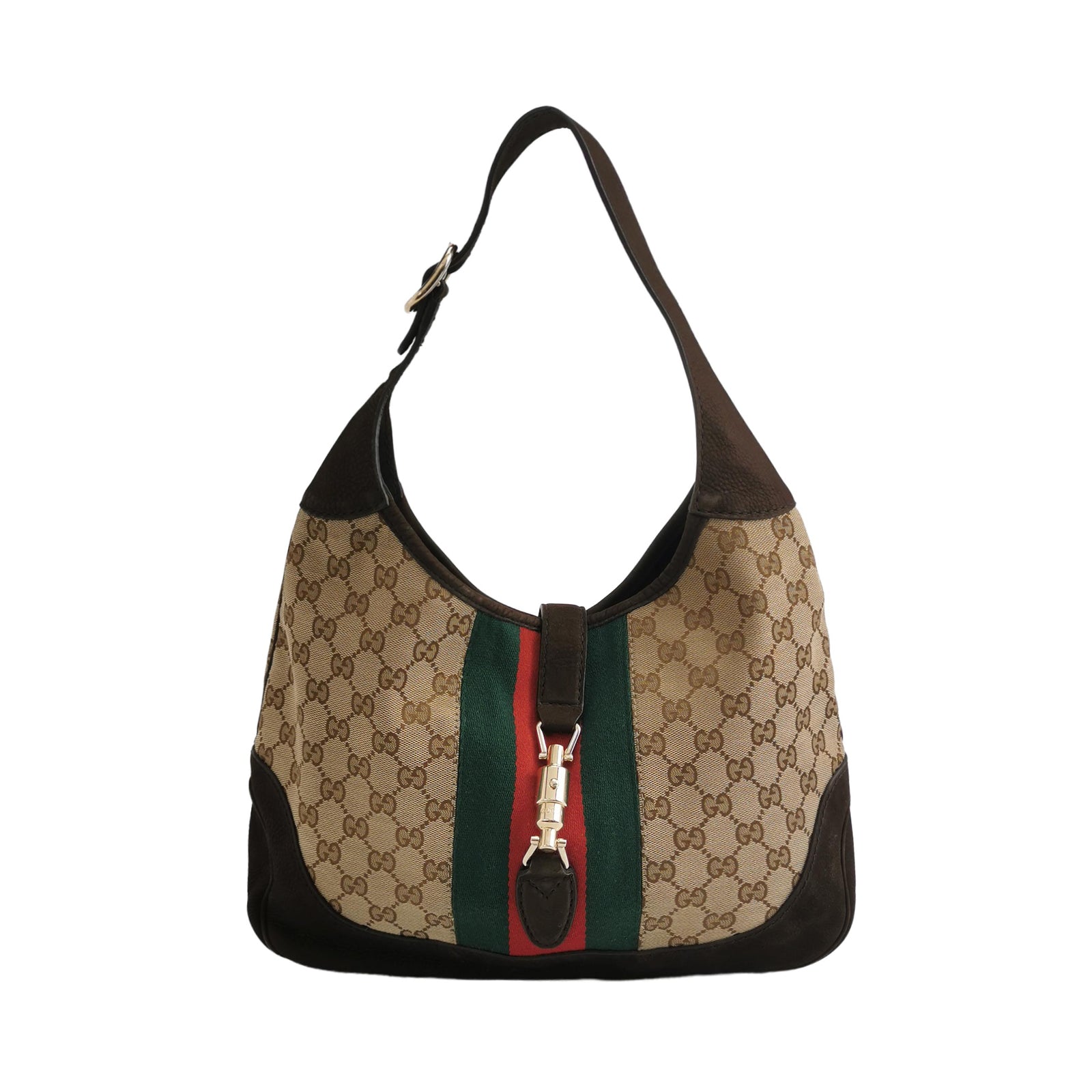 Gucci Jackie 1961 Small Canvas Shoulder Bag Nubuck