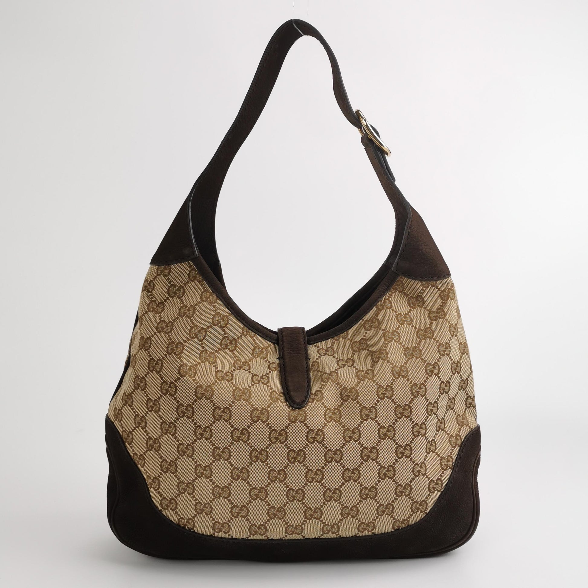 Gucci Jackie 1961 Small Canvas Shoulder Bag Nubuck