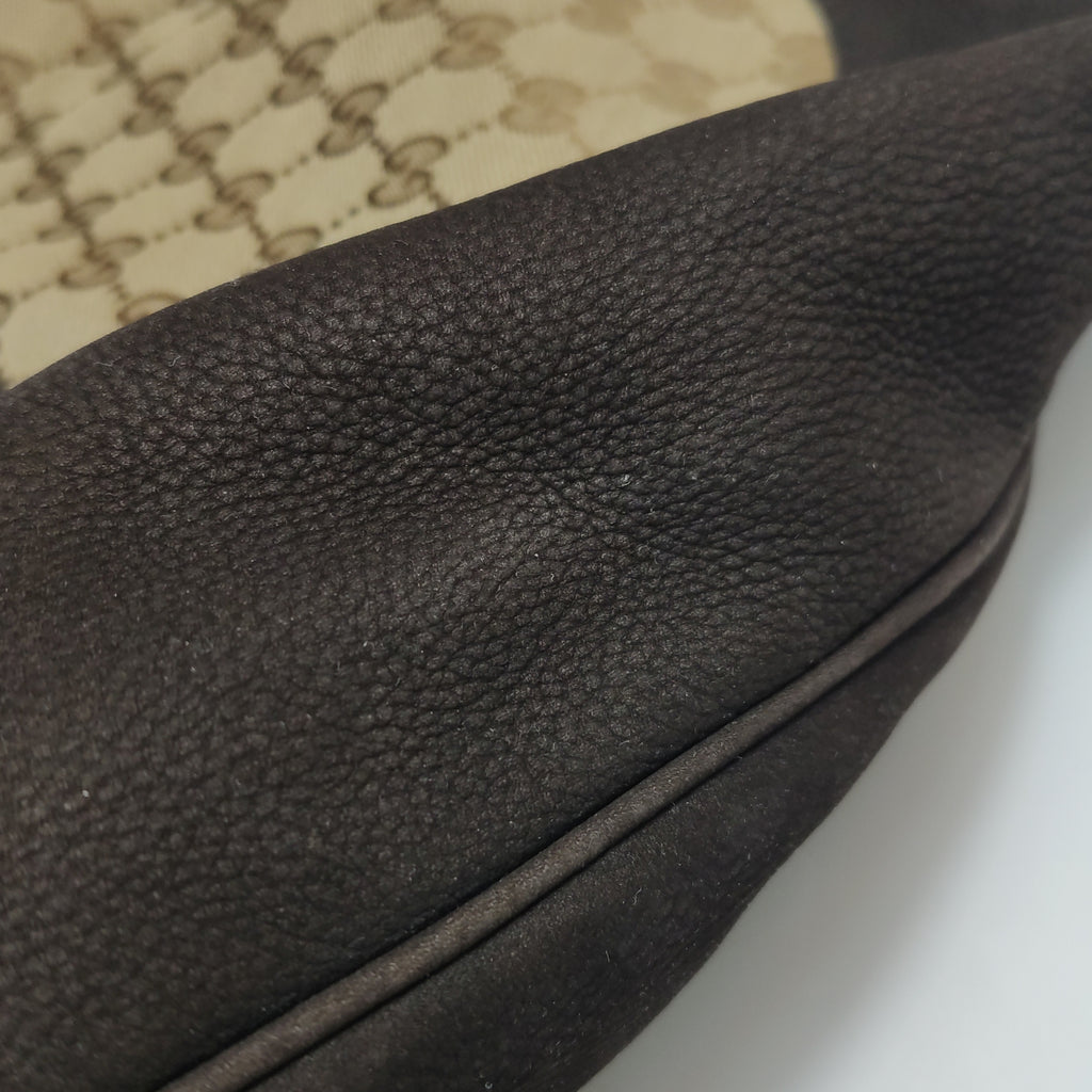 Gucci Jackie 1961 Small Canvas Shoulder Bag Nubuck