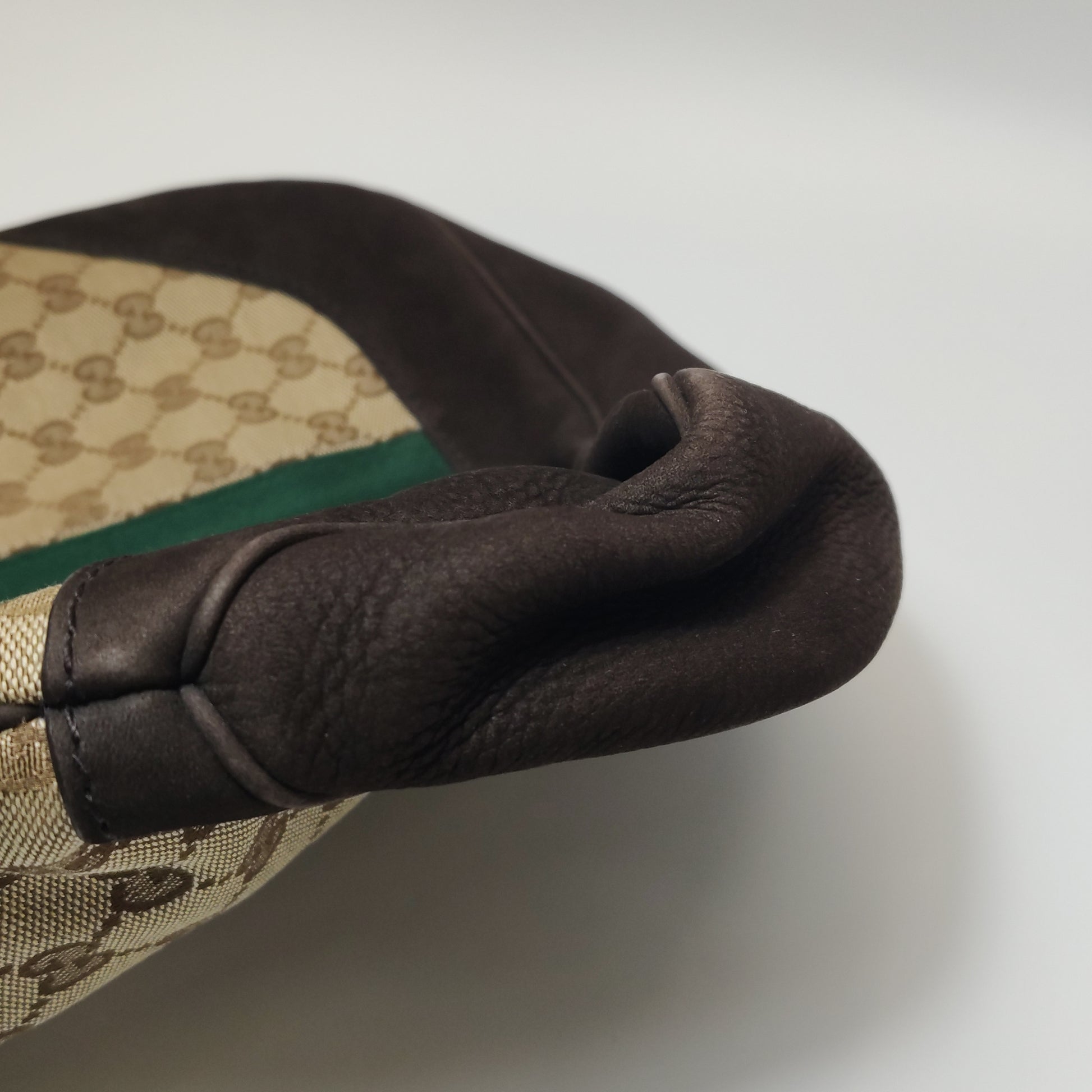Gucci Jackie 1961 Small Canvas Shoulder Bag Nubuck
