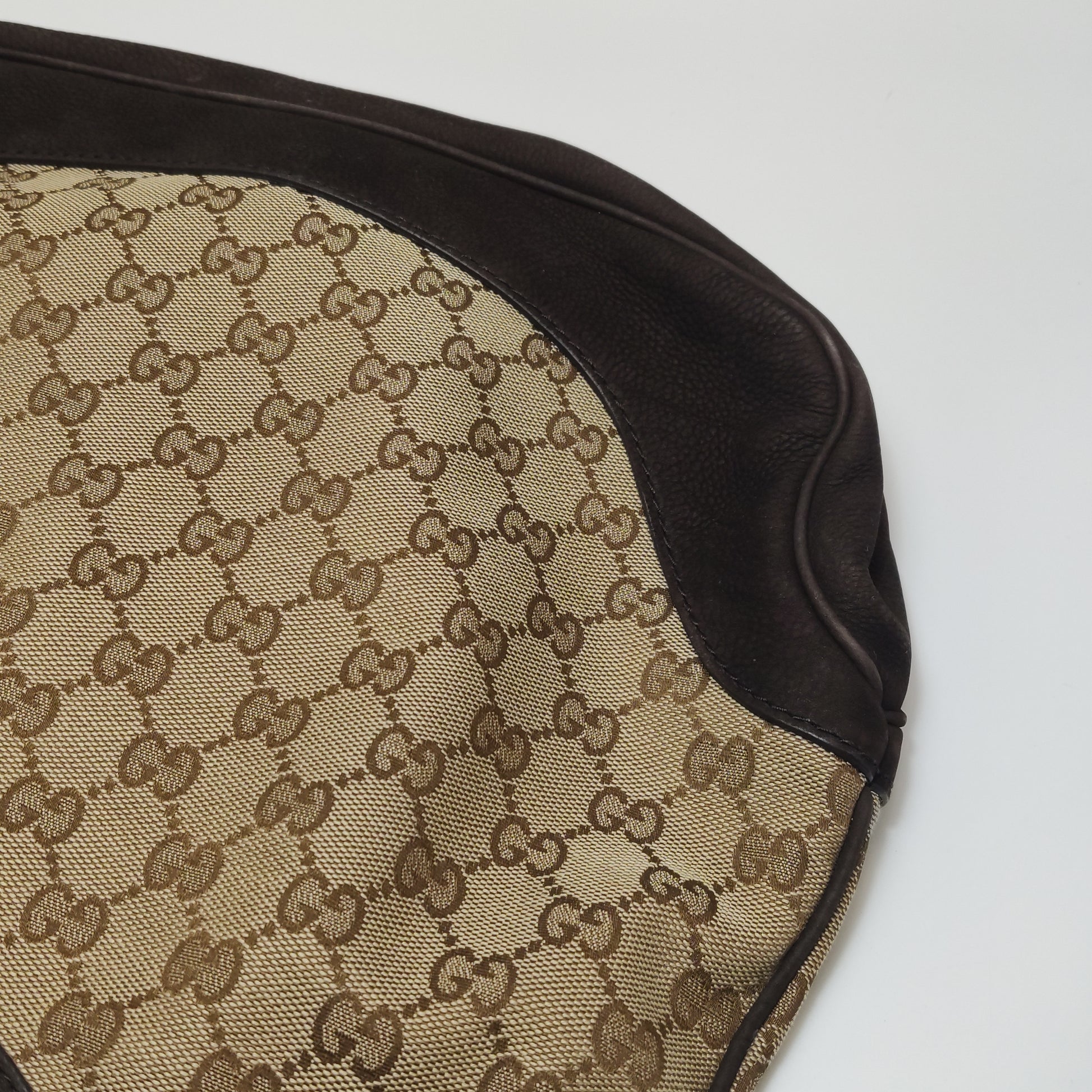 Gucci Jackie 1961 Small Canvas Shoulder Bag Nubuck