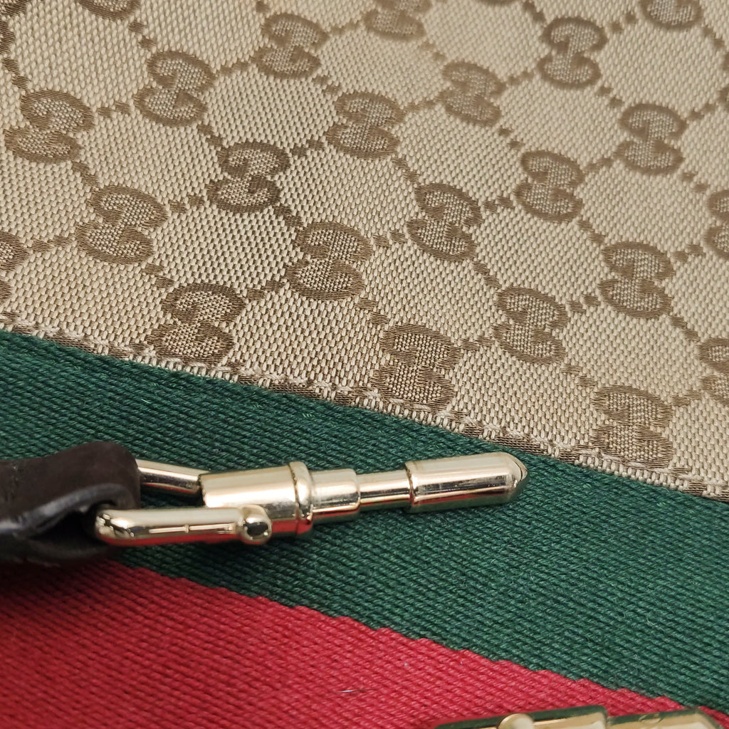 Gucci Jackie 1961 Small Canvas Shoulder Bag Nubuck
