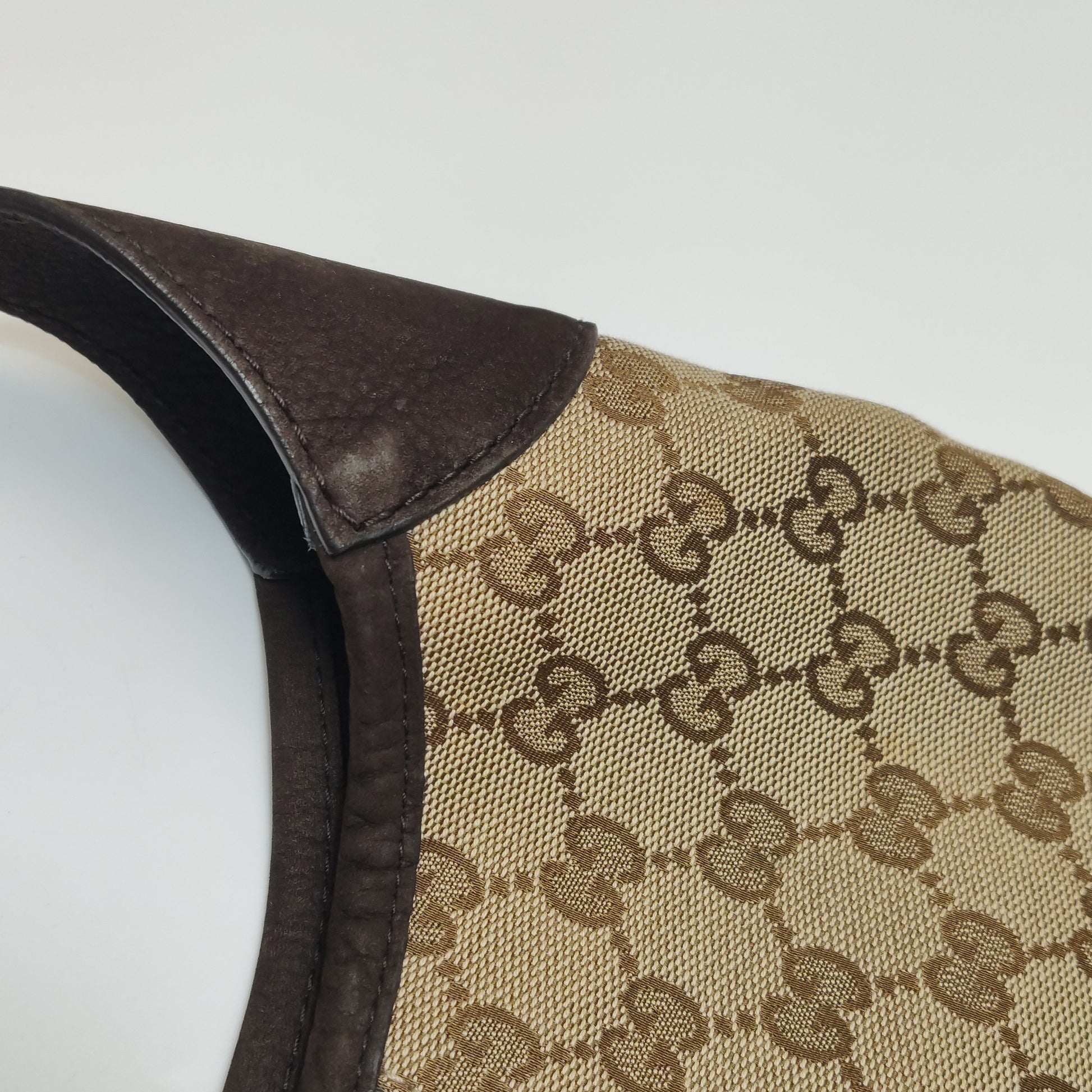Gucci Jackie 1961 Small Canvas Shoulder Bag Nubuck
