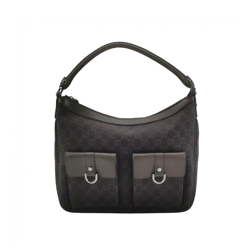 Gucci Abbey Pocket Hobo Shoulder Bag Brown