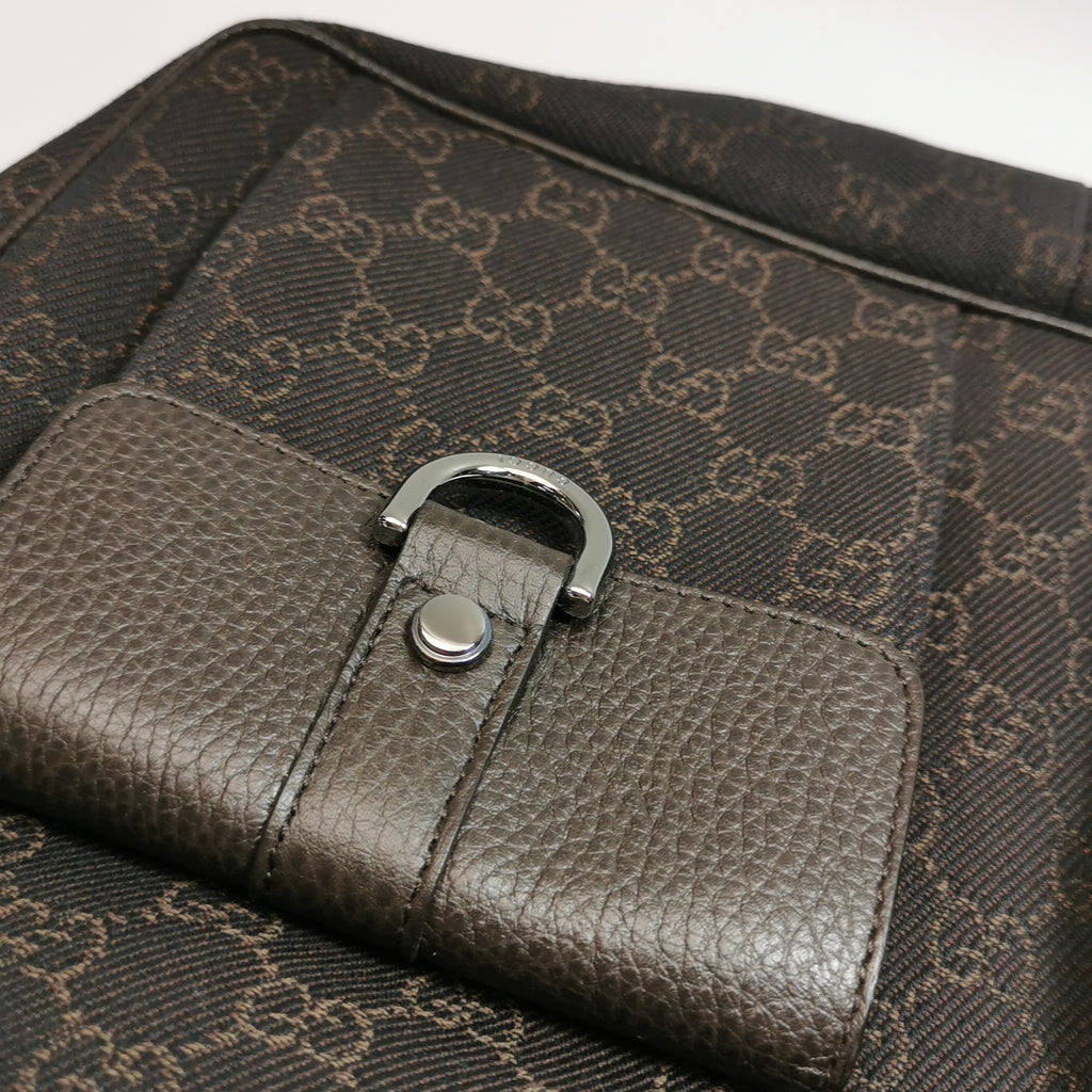 Gucci Abbey Pocket Hobo Shoulder Bag Brown
