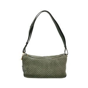 Gucci Half Horsebit Suede Shoulder Bag Sage Green