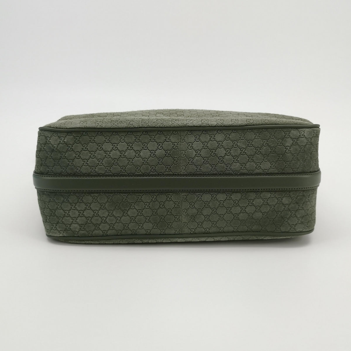 Gucci Half Horsebit Suede Shoulder Bag Sage Green