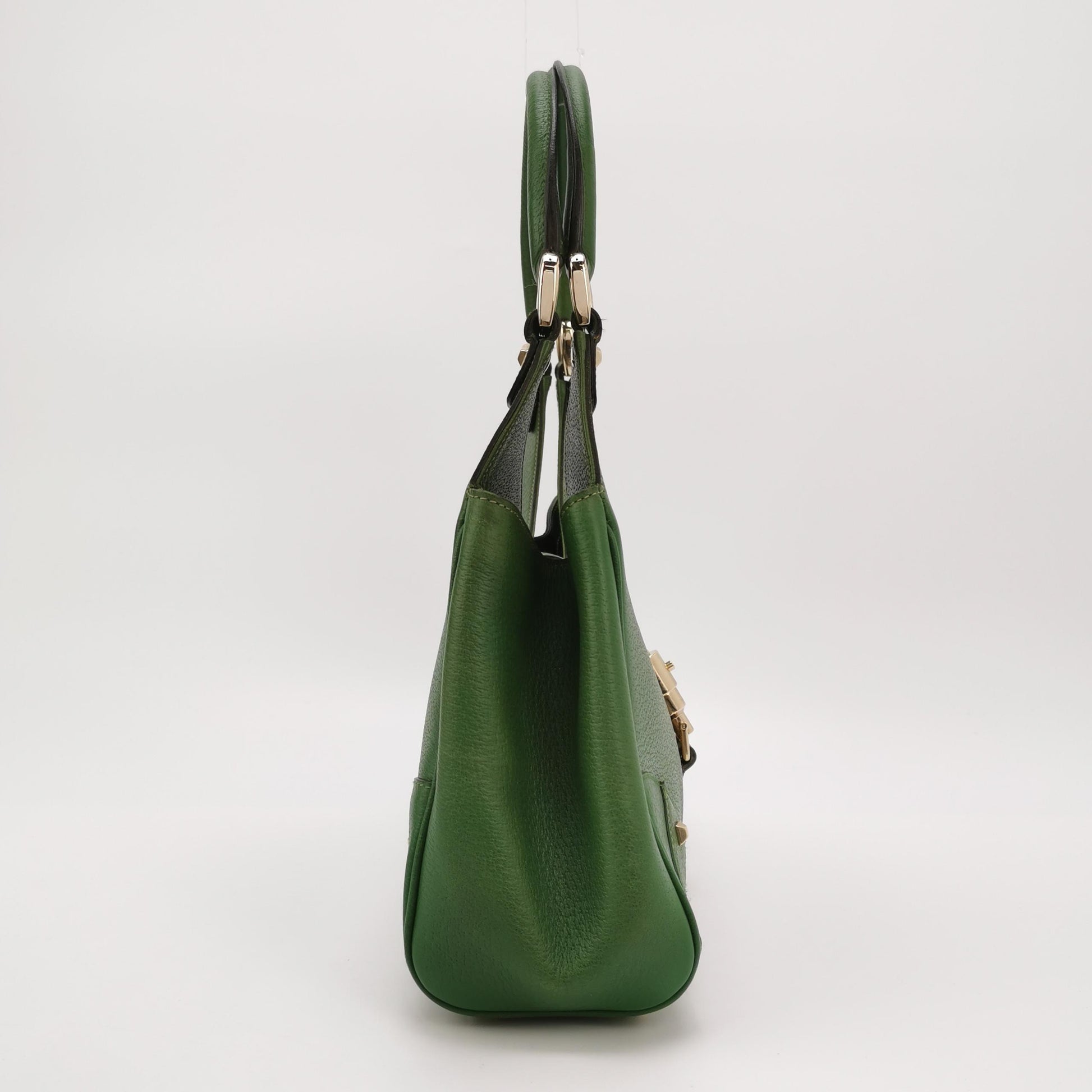 Gucci Jackie Nailhead Bardot Hobo Bag Green