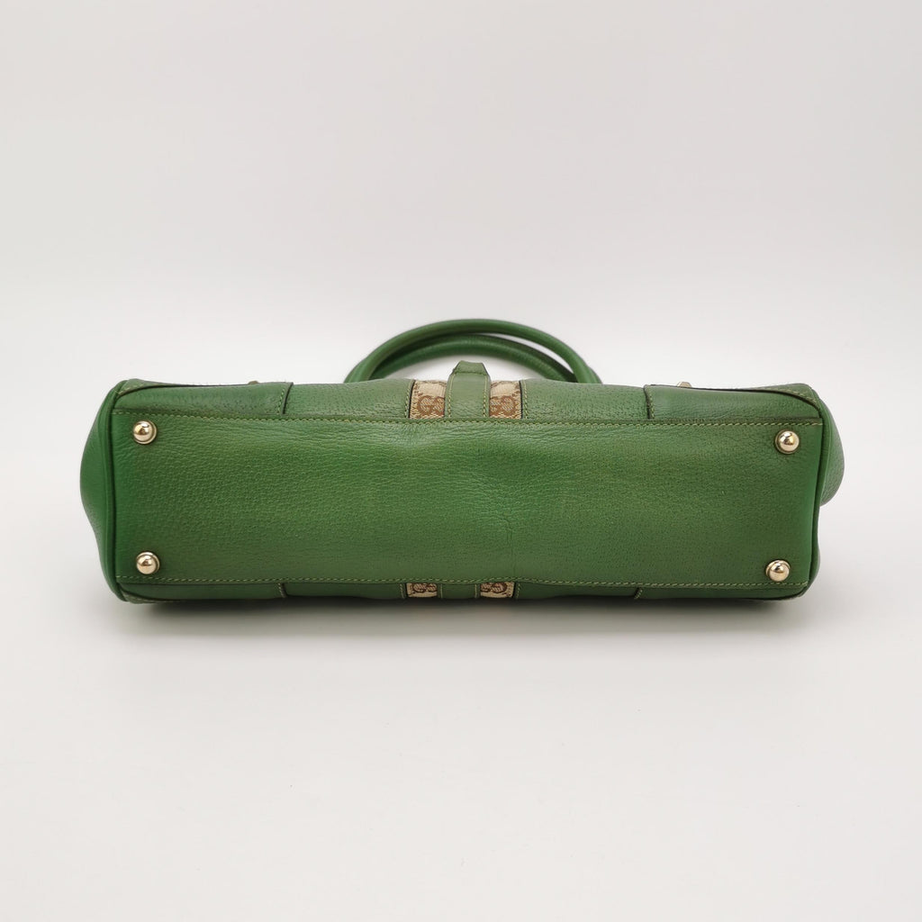 Gucci Jackie Nailhead Bardot Hobo Bag Green