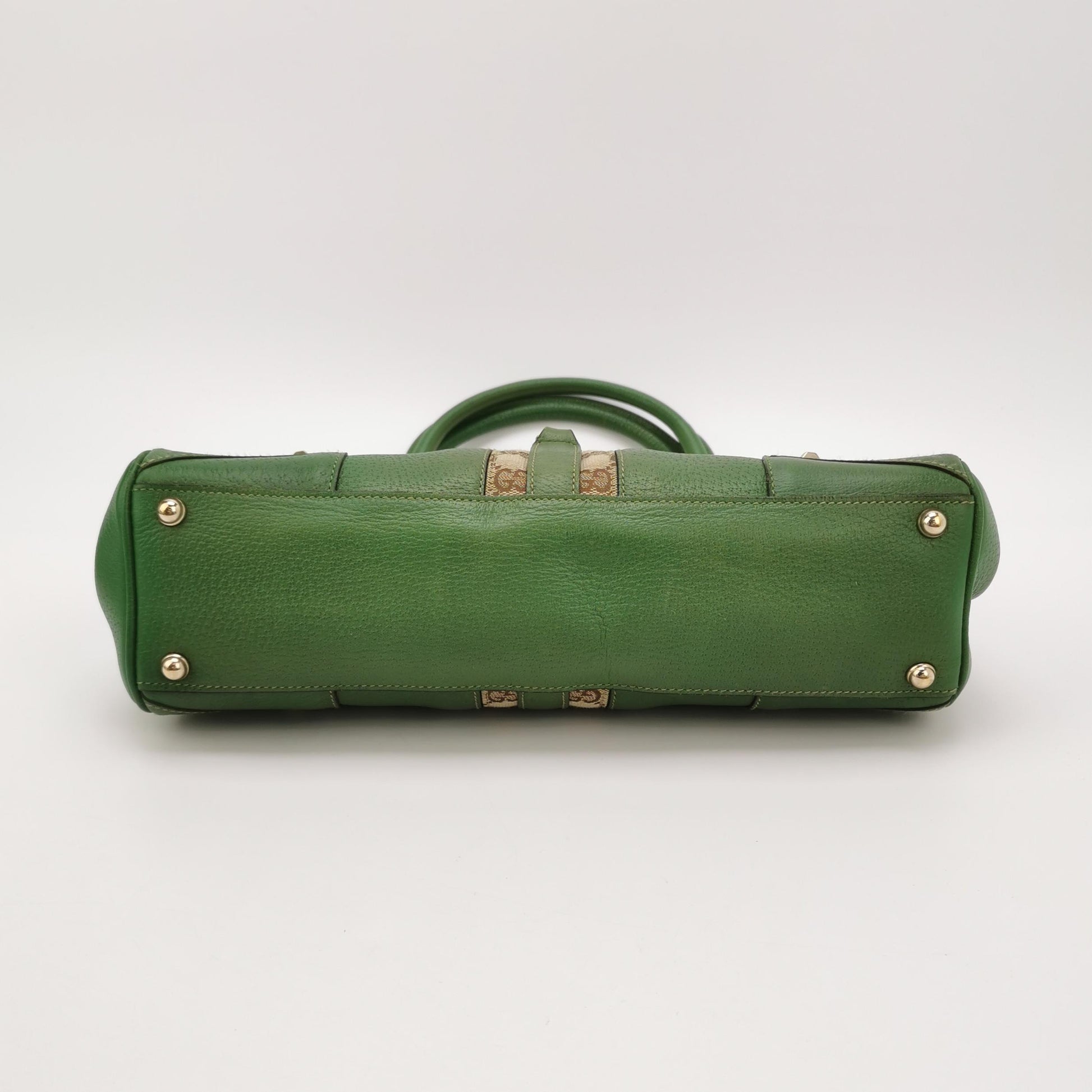 Gucci Jackie Nailhead Bardot Hobo Bag Green