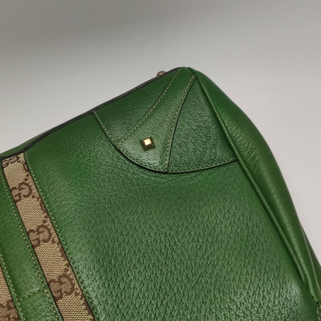 Gucci Jackie Nailhead Bardot Hobo Bag Green