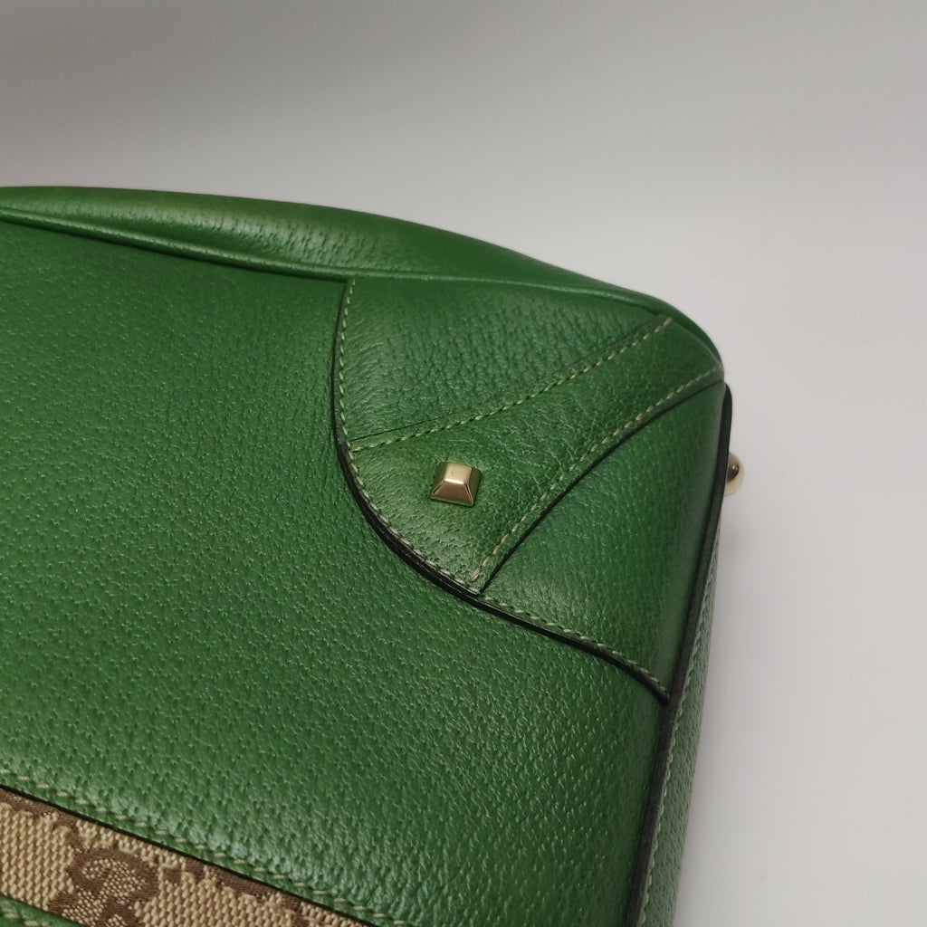 Gucci Jackie Nailhead Bardot Hobo Bag Green