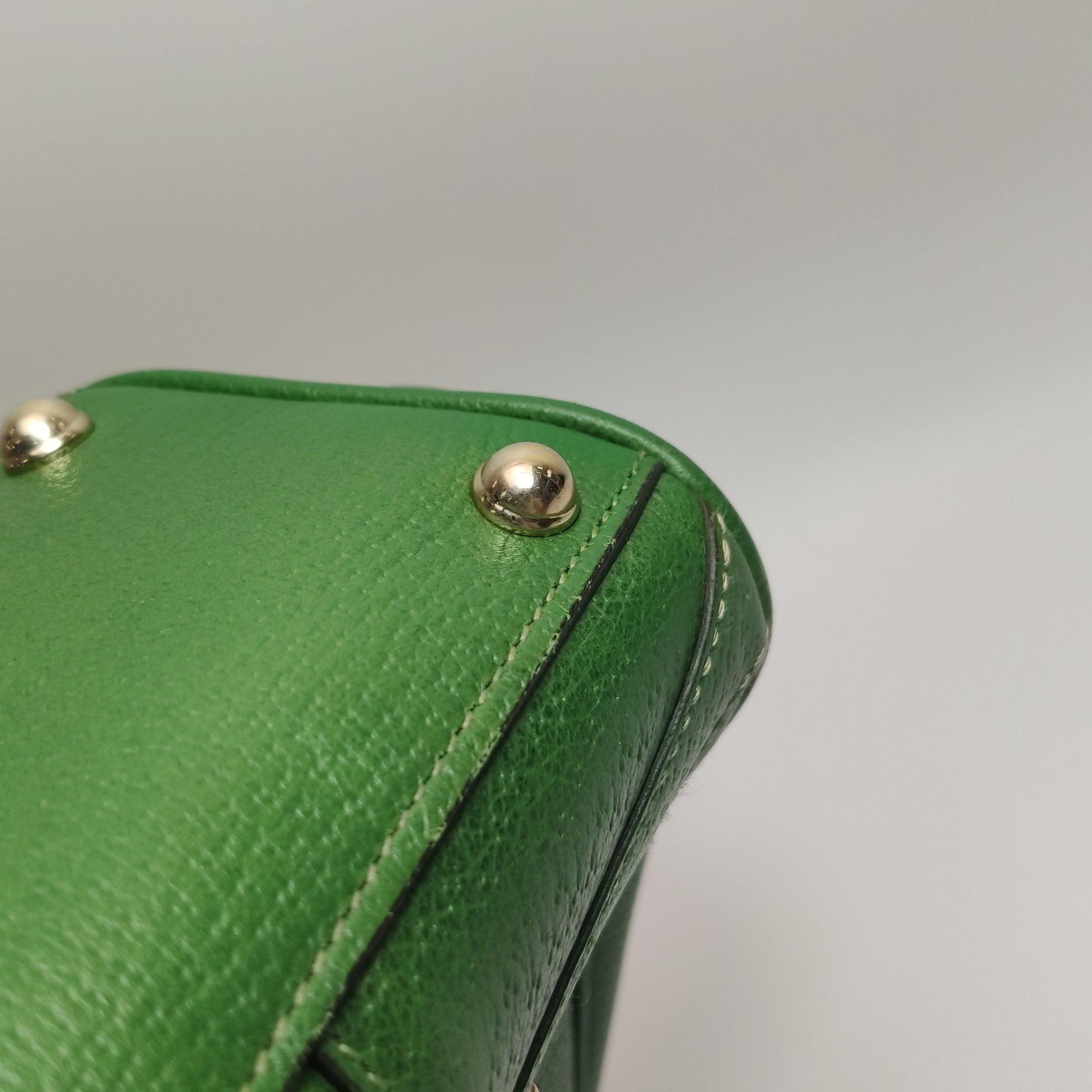 Gucci Jackie Nailhead Bardot Hobo Bag Green