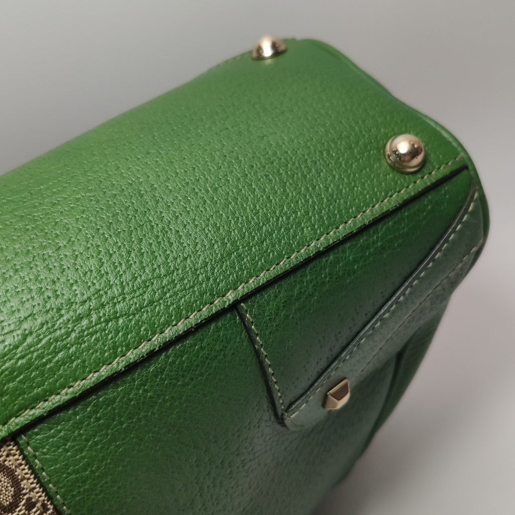 Gucci Jackie Nailhead Bardot Hobo Bag Green