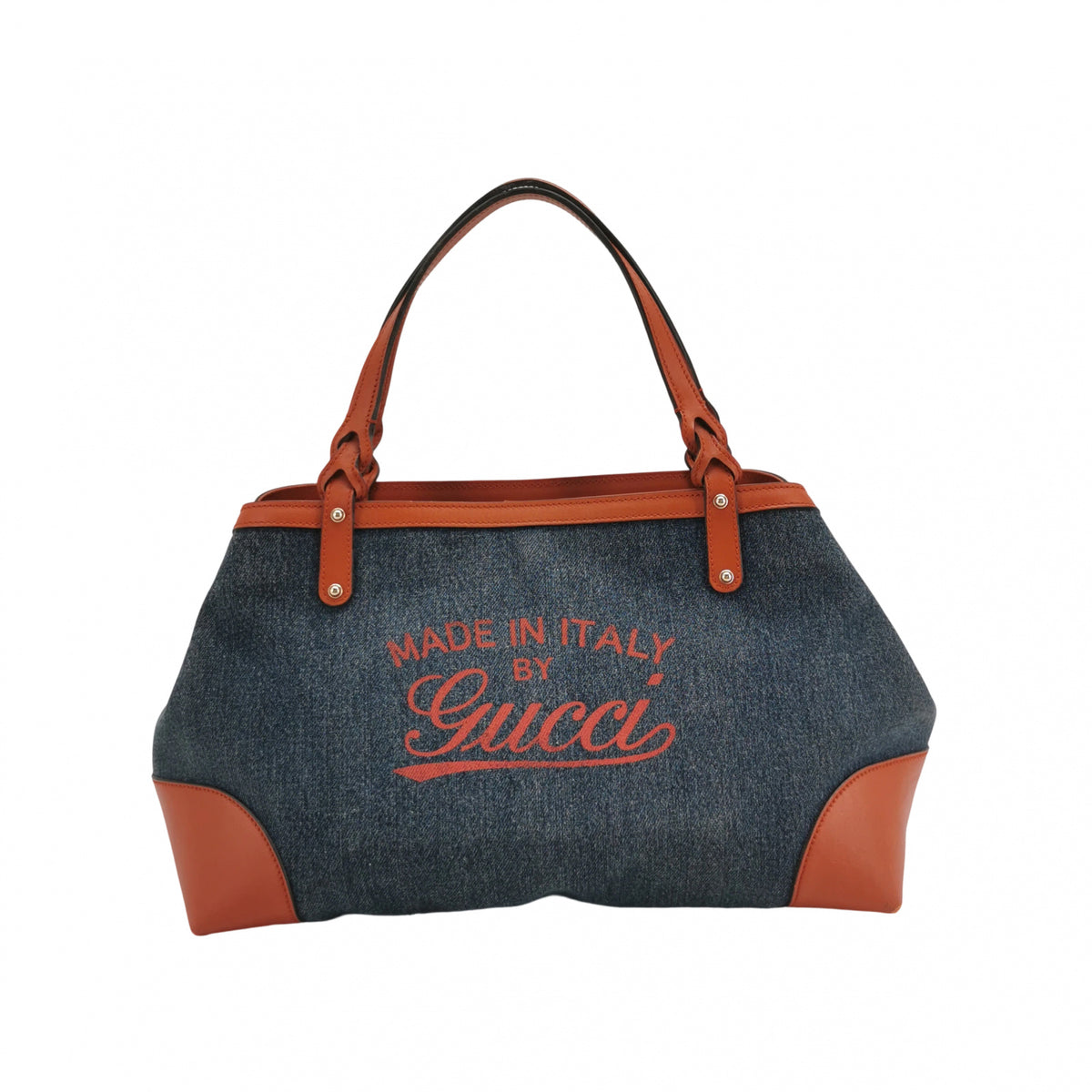 Gucci Denim Craft Tote Denim Orange